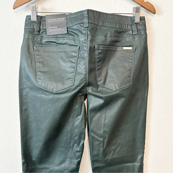 WHBM x Saint Honore Spruce Green Coated Skinny Jean Zip Ankle Women’s Si… - Picture 10 of 12
